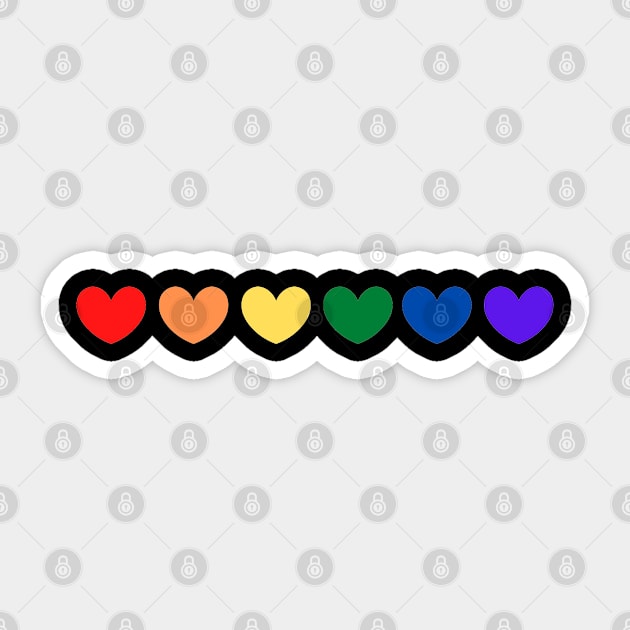 Rainbow Love Heart Pattern Pride Sticker by 9 Turtles Project